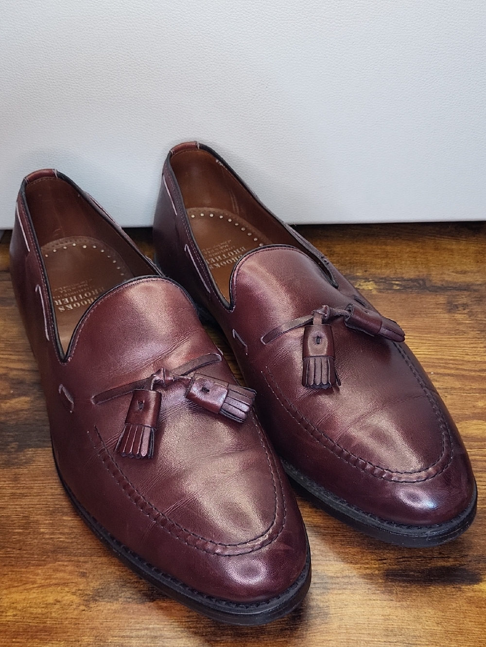 Brooks Brothers Made By Allen Edmonds Burgundy Leather Tassel Loafers